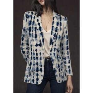 House of Harlow 1960 Blue White Tie Dye Shibori Blazer Small Revolve